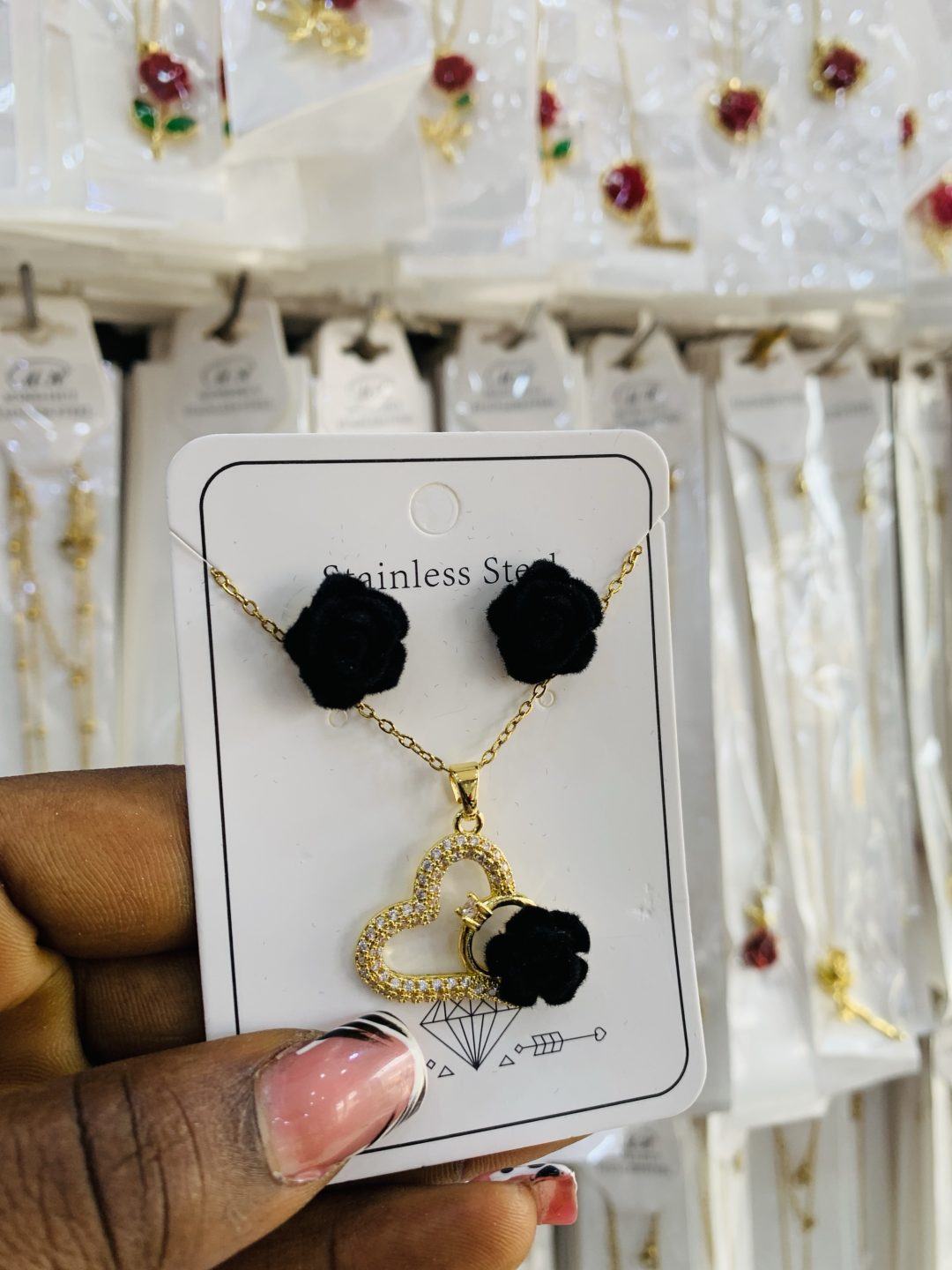 Flower dainty necklace set 008