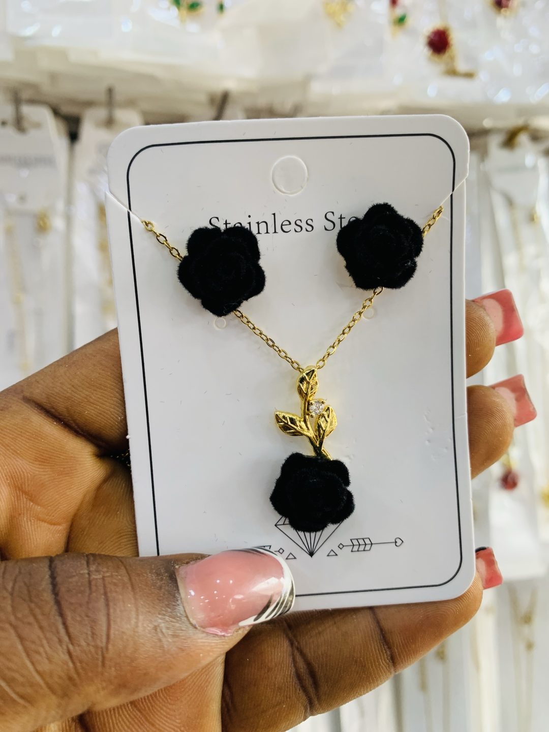 Flower dainty necklace set 009 - Image 2