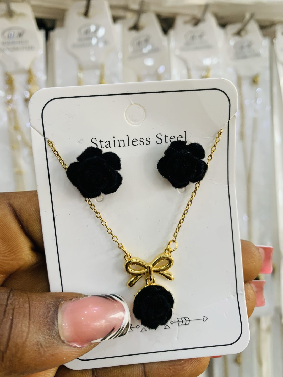 Flower dainty necklace set 010 - Image 2