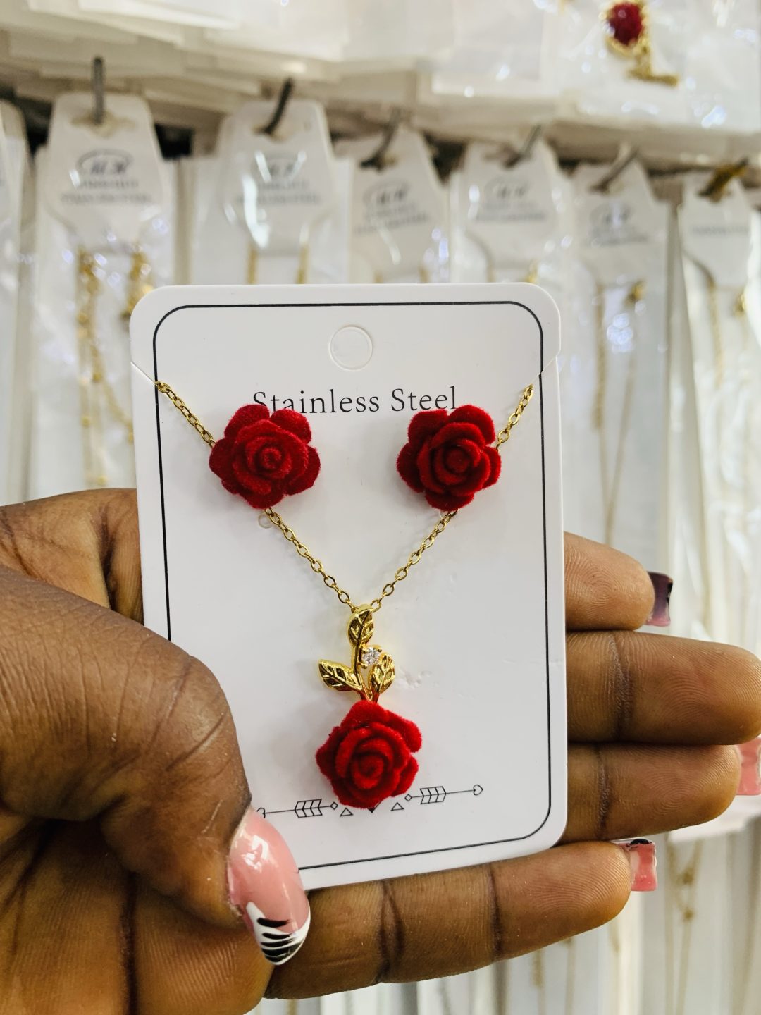 Flower dainty necklace set 011 - Image 2