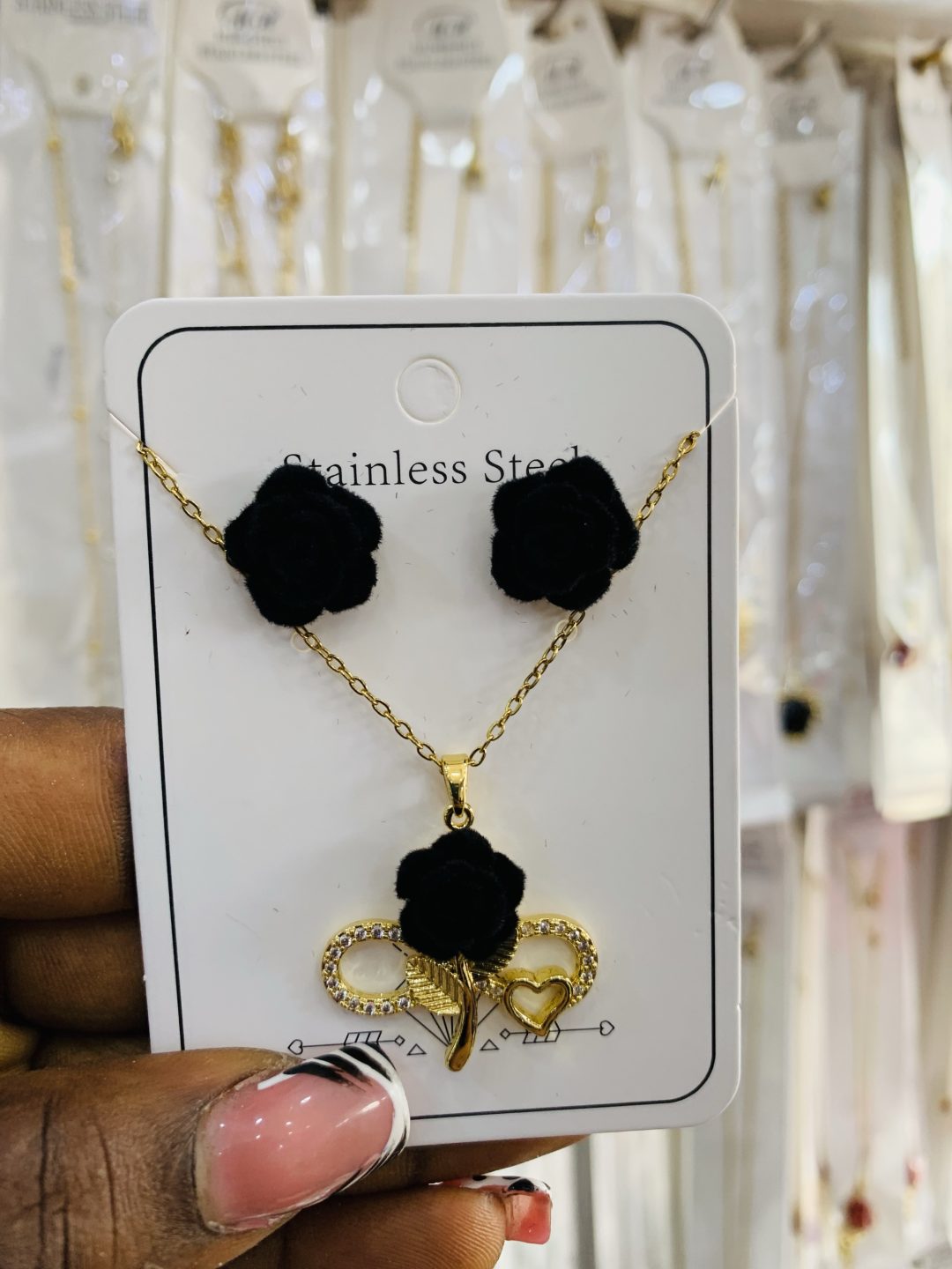 Flower dainty necklace set 012 - Image 2