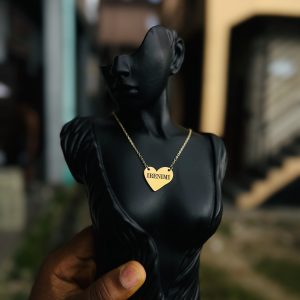 Engraved female love necklace