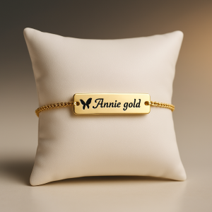 Engraved drawstring butterfly bracelet