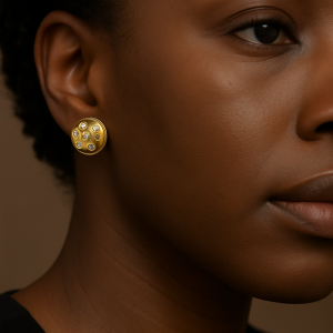 Original 24karat gold plated ball earring