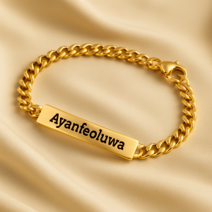 Engraved Gold mini Cuban bracelet