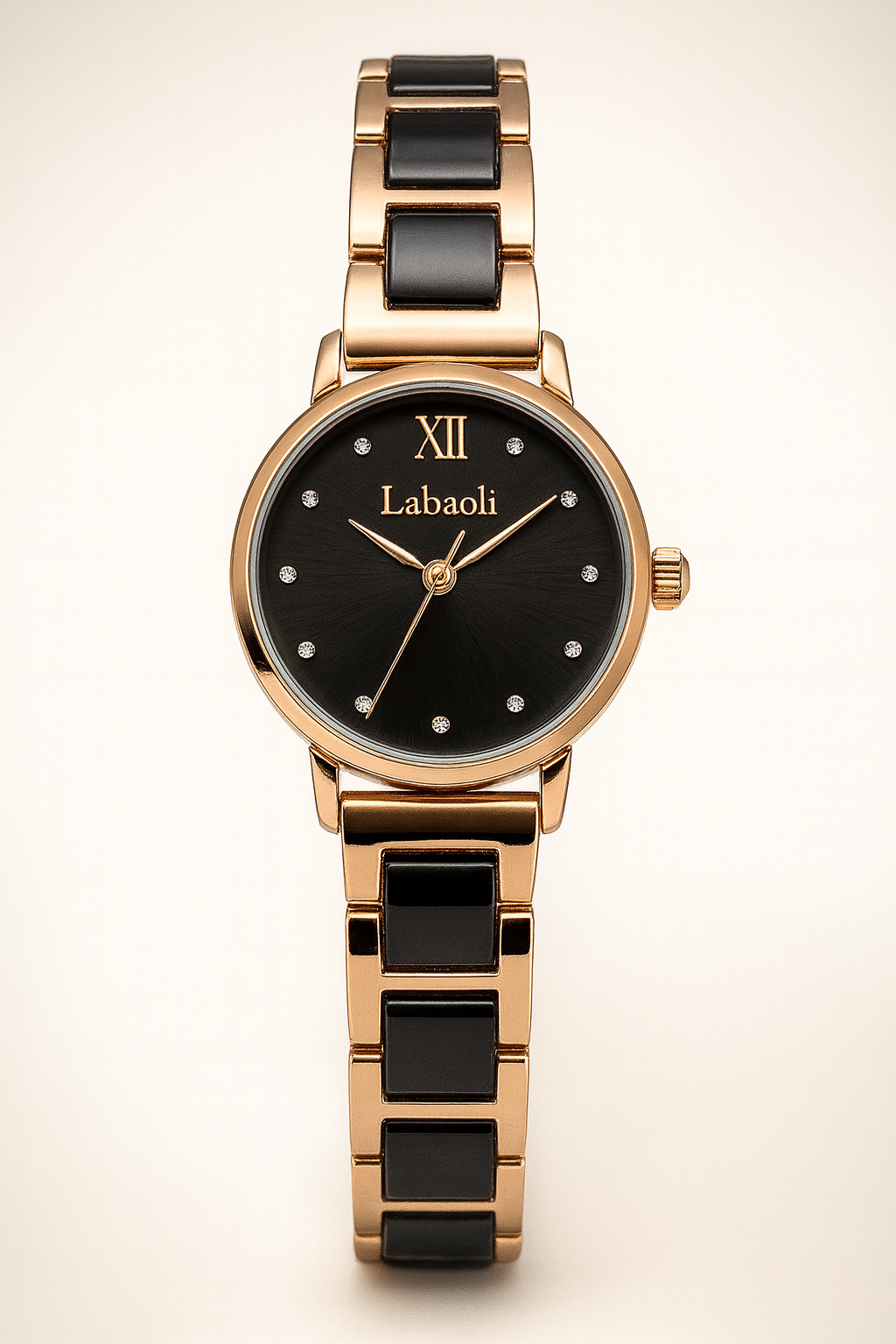 Labaoli rosegold and black luxury watch