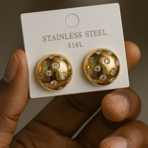 Original 24karat gold plated ball earring