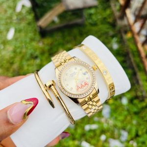 Rolex female gold white face colour no box