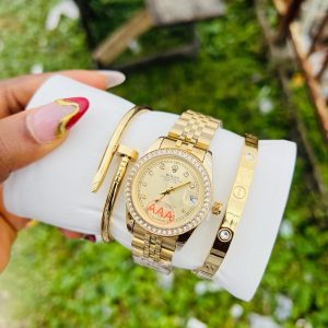 Rolex female gold white face colour no box