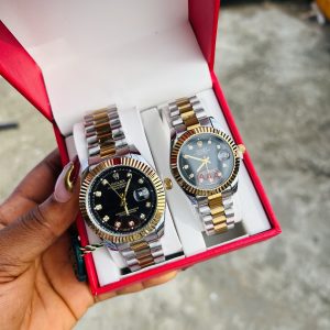 Engraved two toned Rolex watch