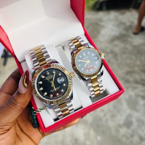 Engraved two toned Rolex watch