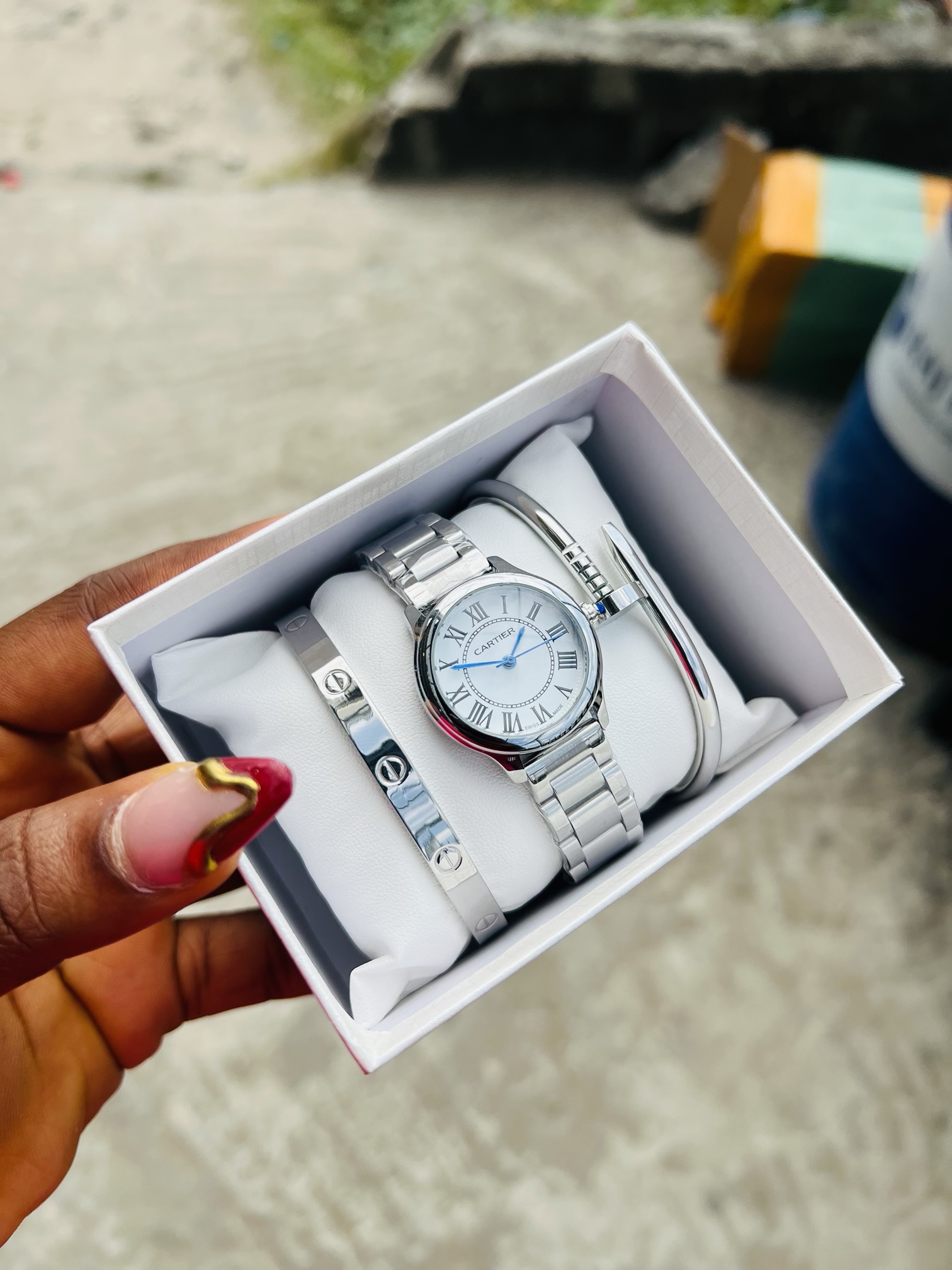 Cartier silver watch combo