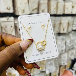 Steel necklace & earrings 007