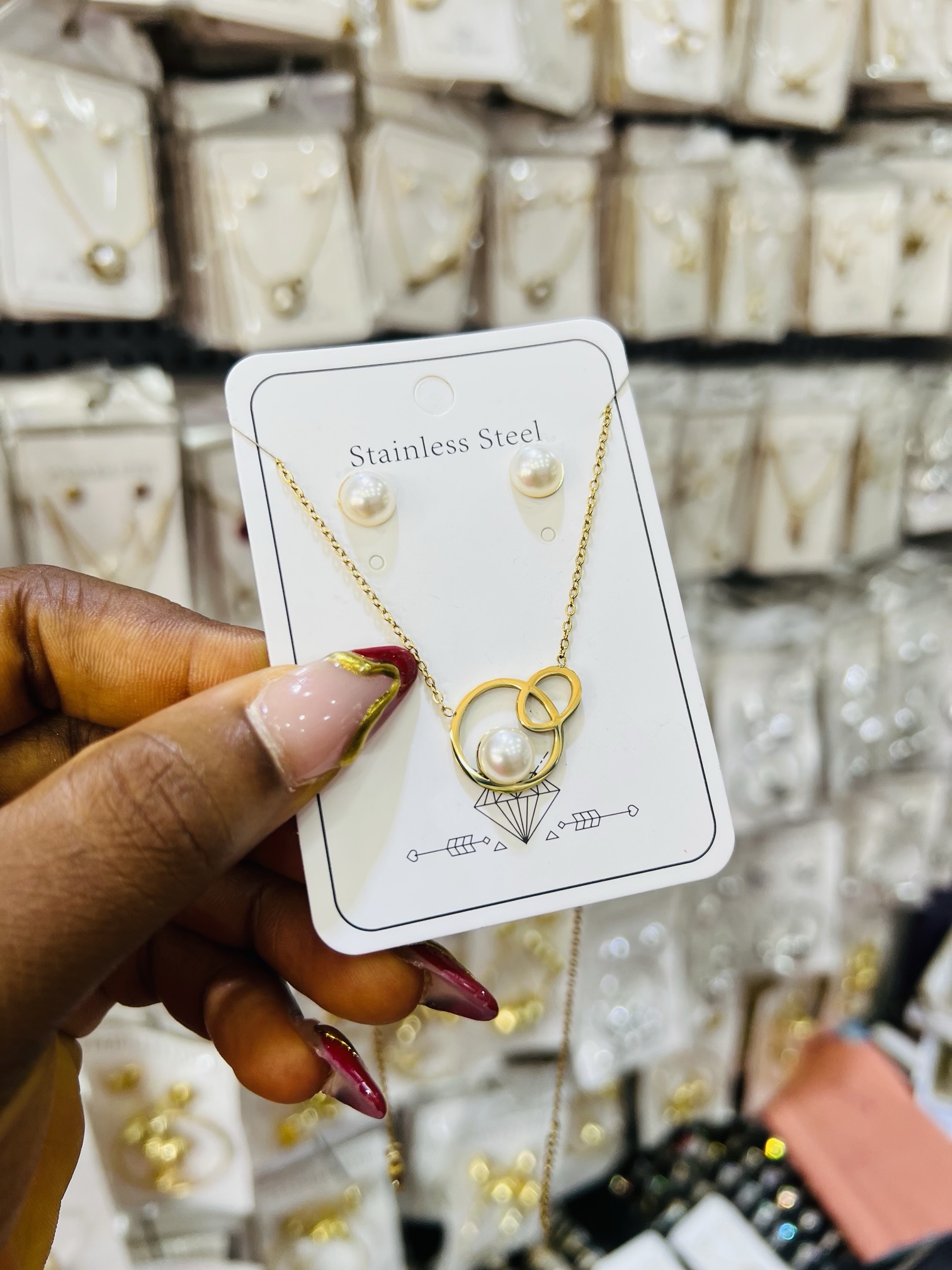 Steel necklace & earrings 007