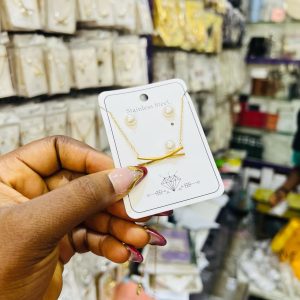 Steel necklace & earrings 006