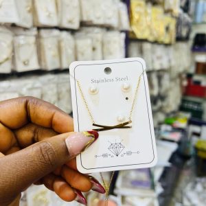 Steel necklace & earrings 006