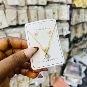 Steel necklace & earrings 005