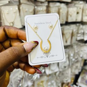 Steel necklace & earrings 003