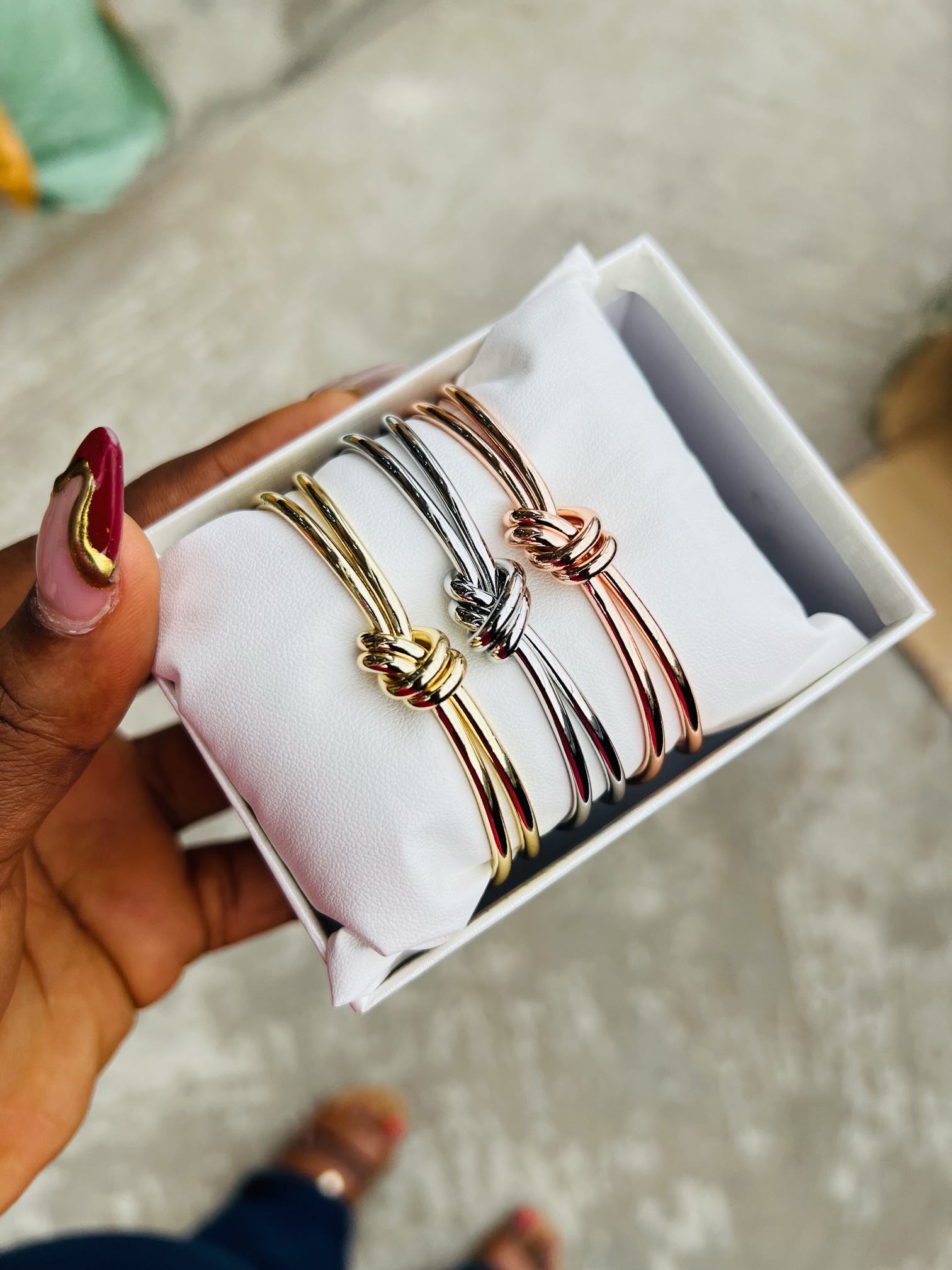 MD three toned bracelet set