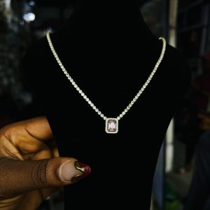 Tennis gold necklace 012