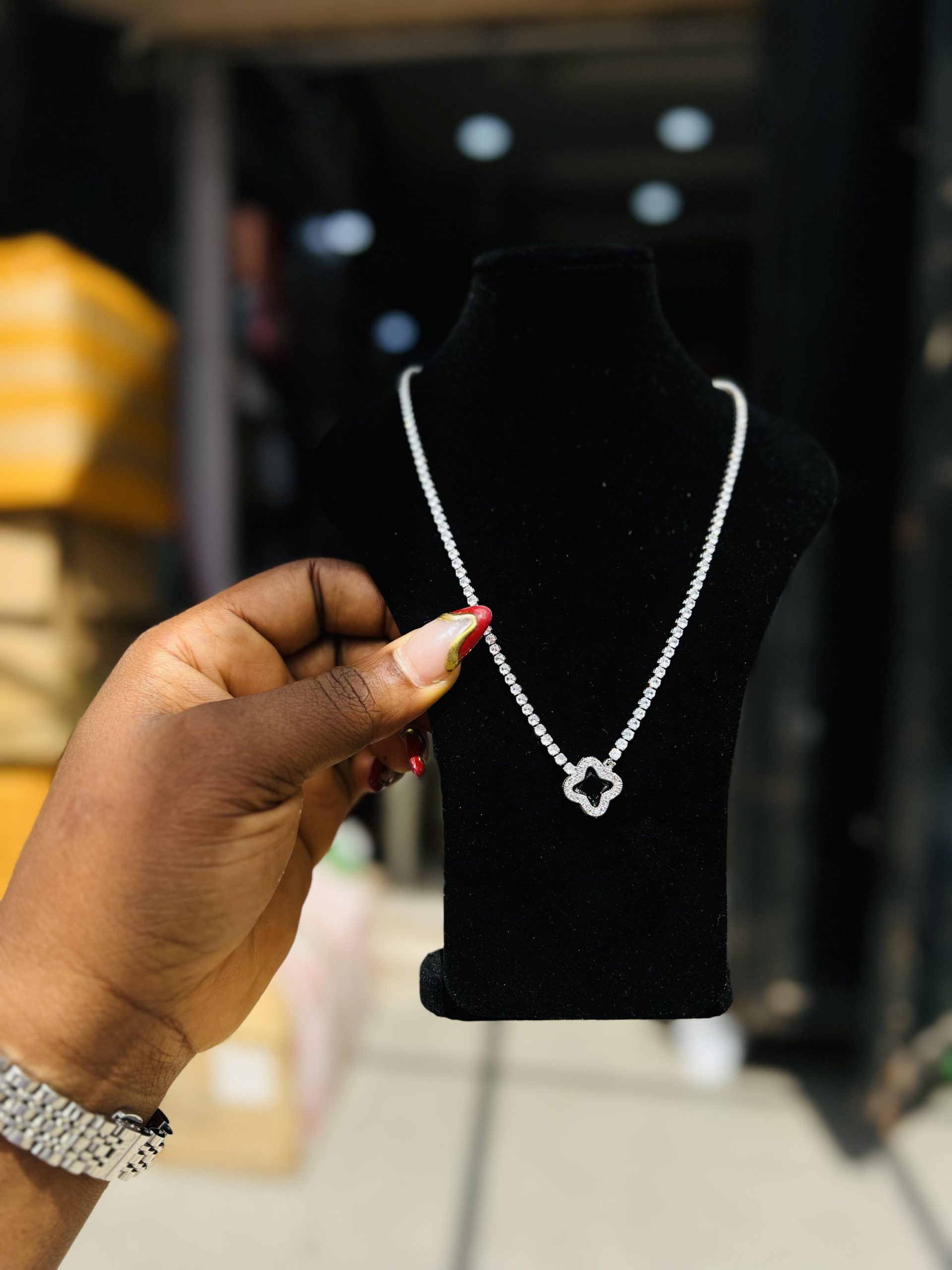 Tennis silver necklace 008