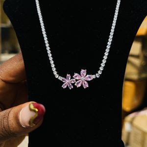 Tennis silver necklace 007