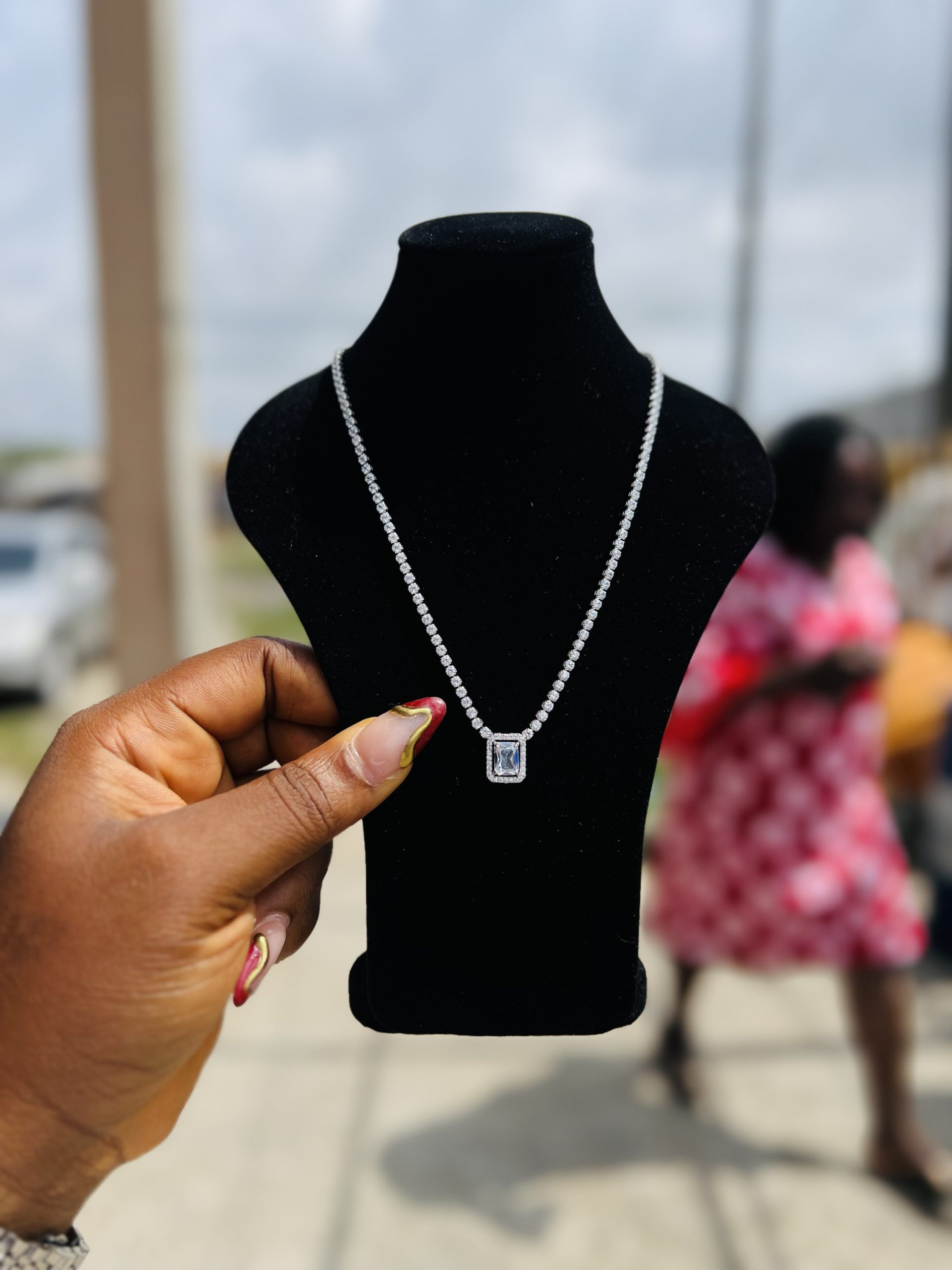 Tennis silver necklace 006