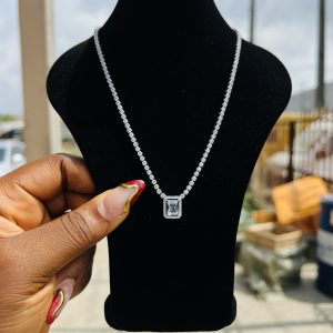 Tennis silver necklace 006