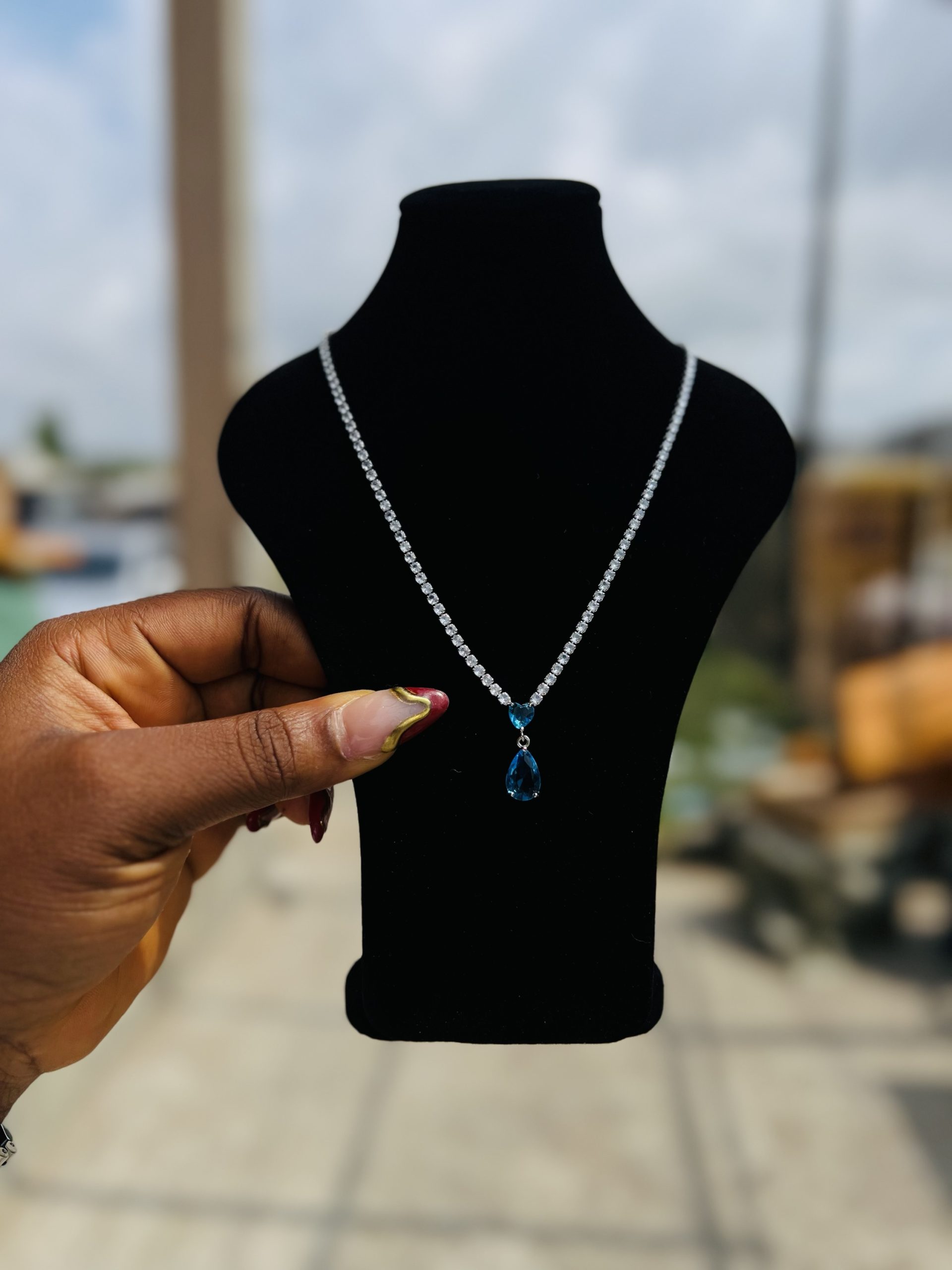 Tennis silver necklace 005