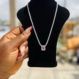 Tennis silver necklace 003