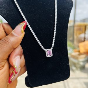 Tennis silver necklace 003