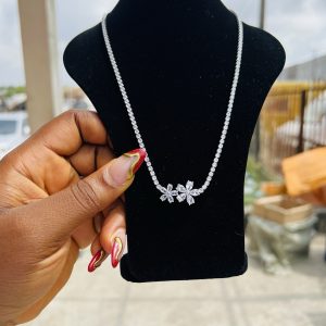 Tennis silver necklace 002