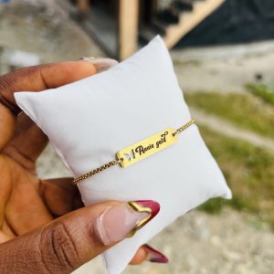 Engraved drawstring butterfly bracelet