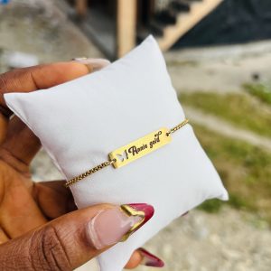 Engraved drawstring butterfly bracelet