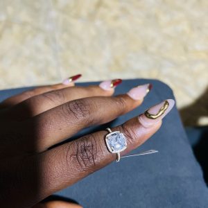 Cz gold adjustable ring