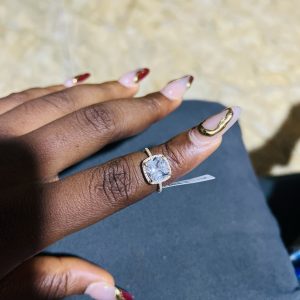 Cz gold adjustable ring