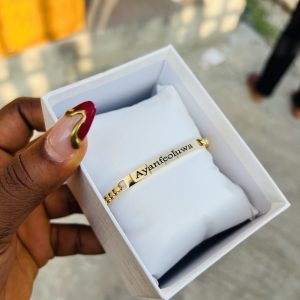 Engraved Simple unique gold bracelet