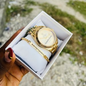 Engraved gold Rolex combo with exact box