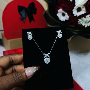 Pandora Moissanite necklace and earrings