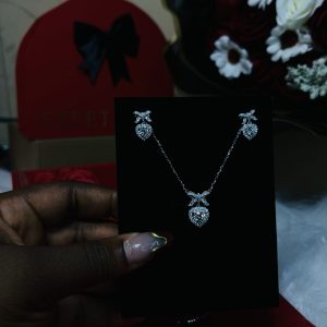 Pandora Moissanite necklace and earrings