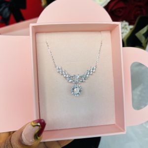 Princess Moissanite necklace