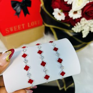 Red Vca Moissanite bracelet