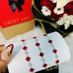 Red Vca Moissanite bracelet