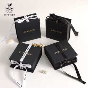 Black best wishes bow tie box
