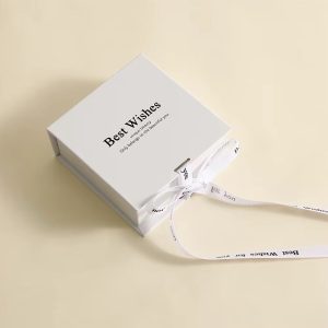 White best wishes bow tie box