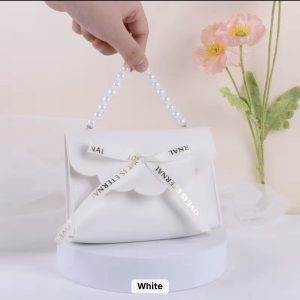 White pearl jewelry purse