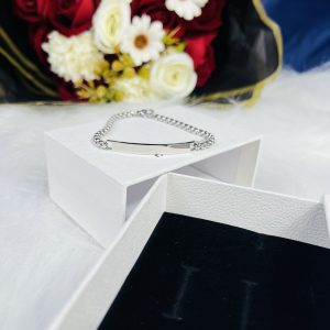 Engraved silver unique bracelet