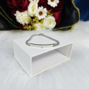 Engraved silver unique bracelet