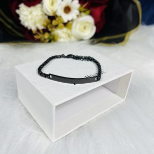 Engraved black unique bracelet