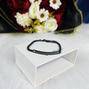 Engraved black unique bracelet